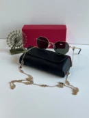 Valentino - Octagonal Metal Frame with Vlogo Signature Chain Sunglasse