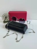 Valentino - Octagonal Metal Frame with Vlogo Signature Chain Sunglasse